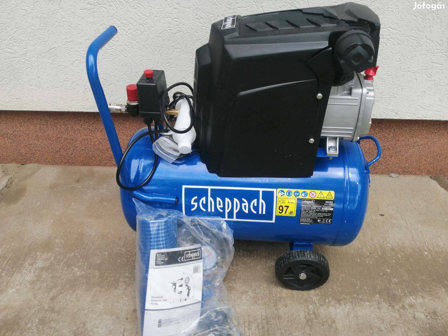Scheppach HC 63 Olajos kompresszor 50L egy hengeres olajos