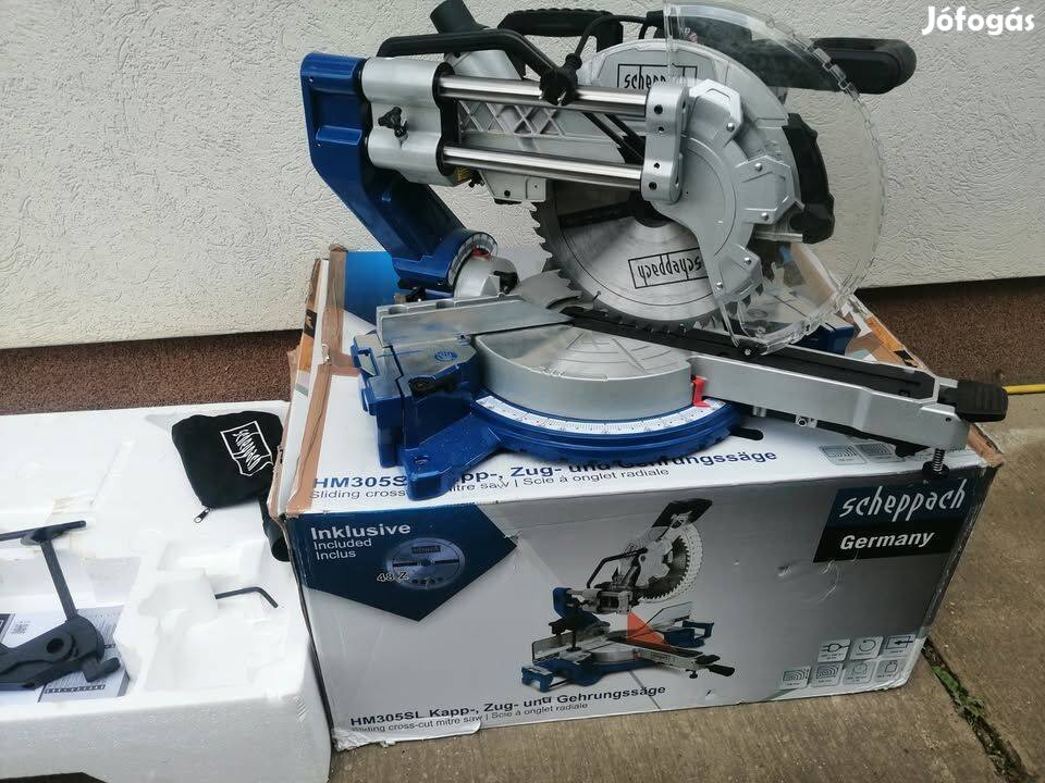 Scheppach HM 305 SL gérvágó fűrészgép húzófunkcióval, lézerrel, 2kW, 2