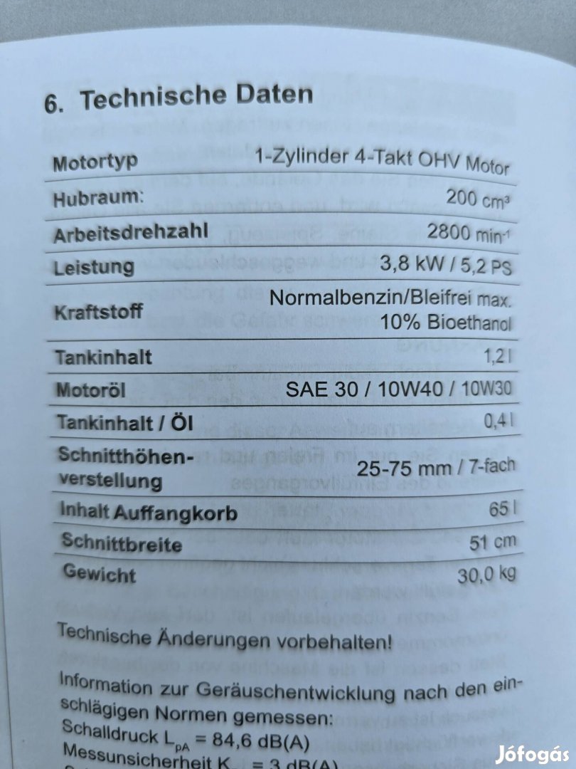 Scheppach MS200-51 nagykerekű 51cm, 5.2 lóerős fűnyíró új.