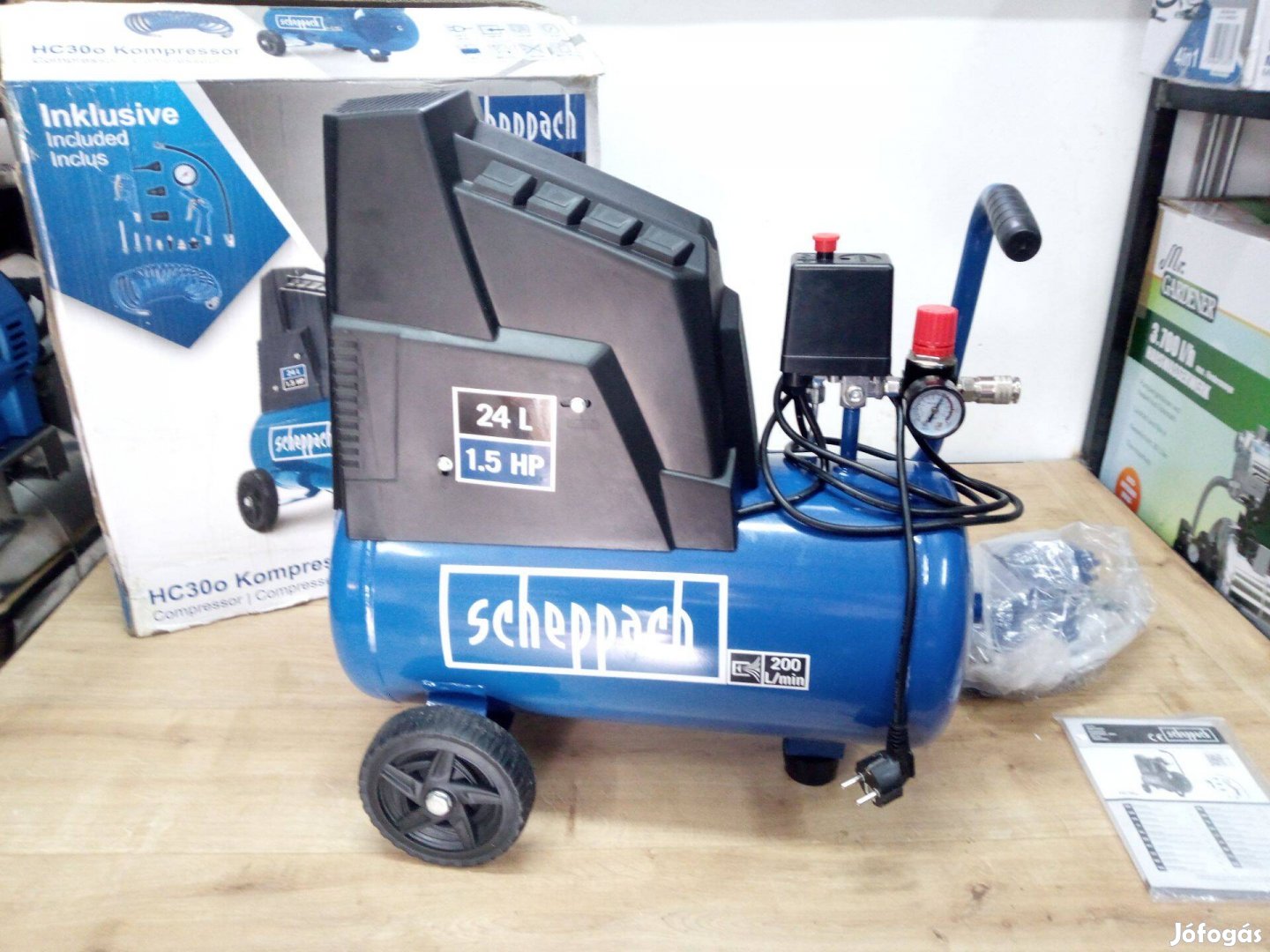 Scheppach olajmentes kompresszor tartozékokkal Hc30o