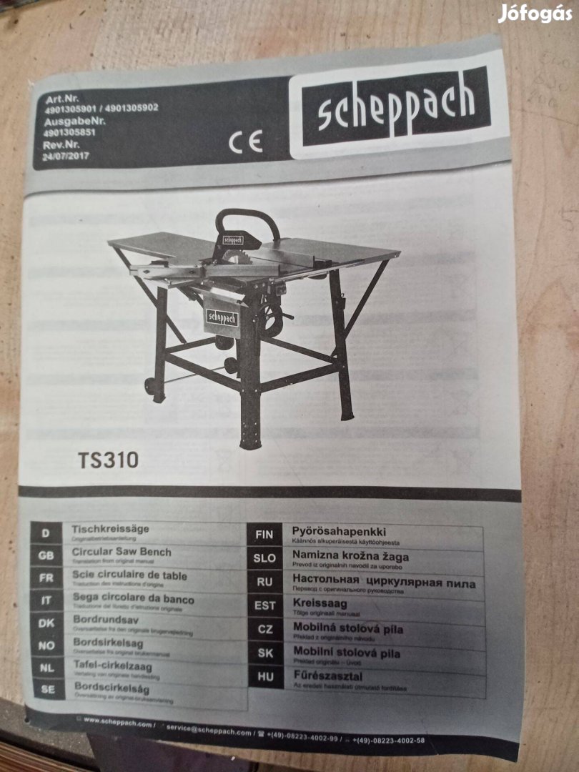 Scheppach ts310 körfűrész