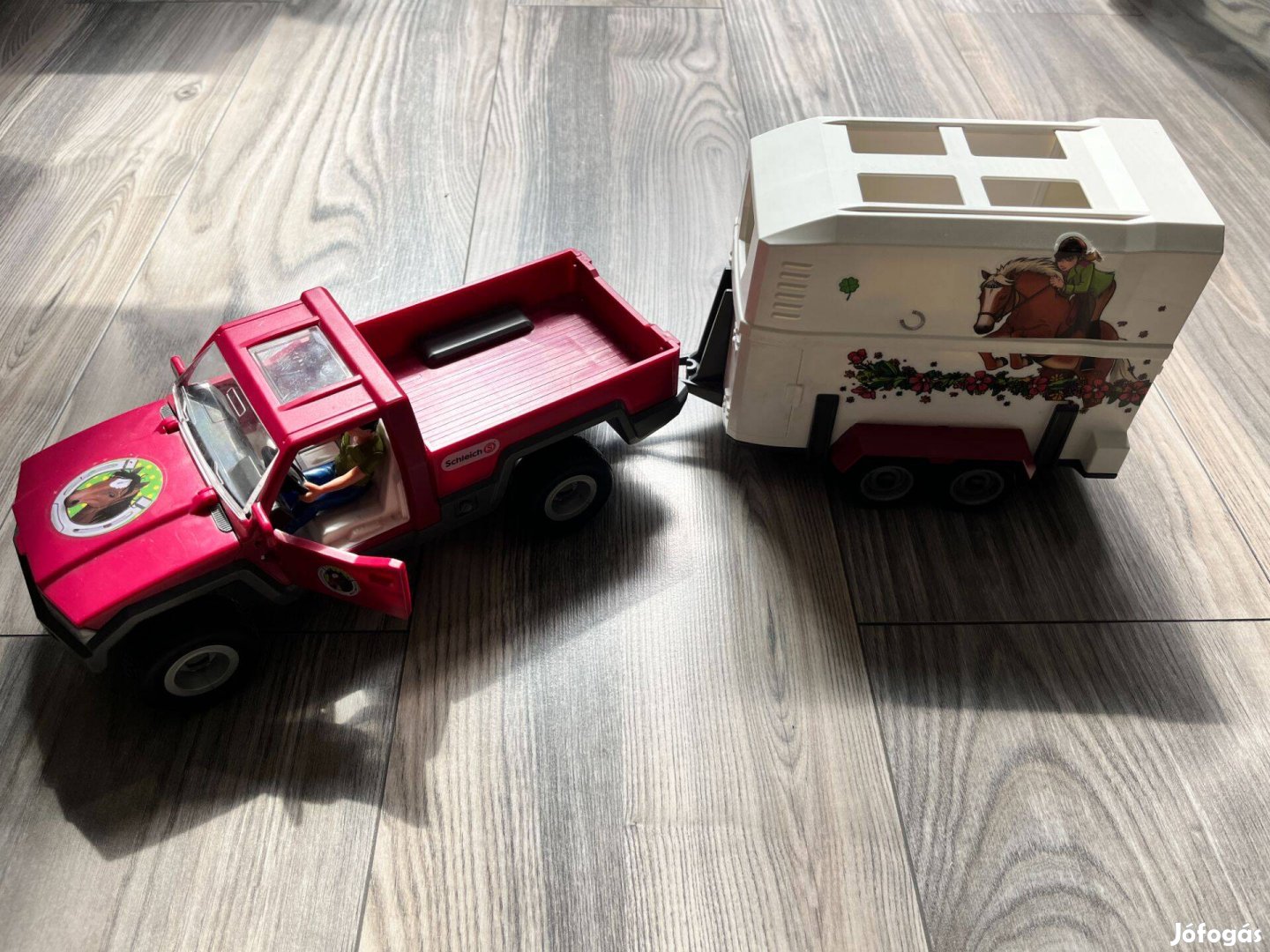 Schleich Horse Club Pick-Up teherautó lószállító utánfutóval