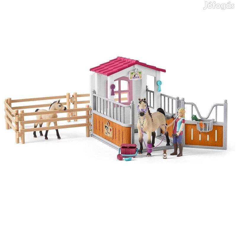 Schleich Istálló arab telivérrel, csikóval és gondozóval (42369)