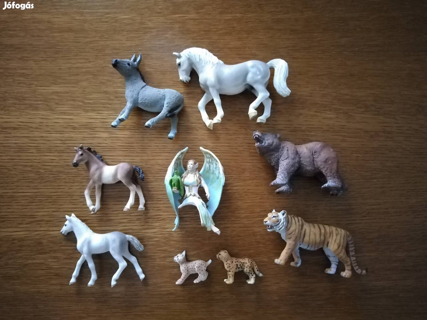 Schleich műanyag játék figura ló szamár medve tigris hiuz tündér