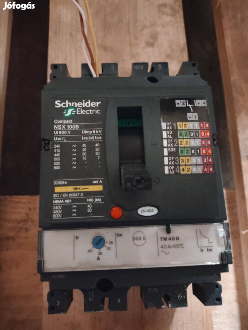 Schneider Electric Compact Nsx 100B 160B 250B megszakító, kioldóegység