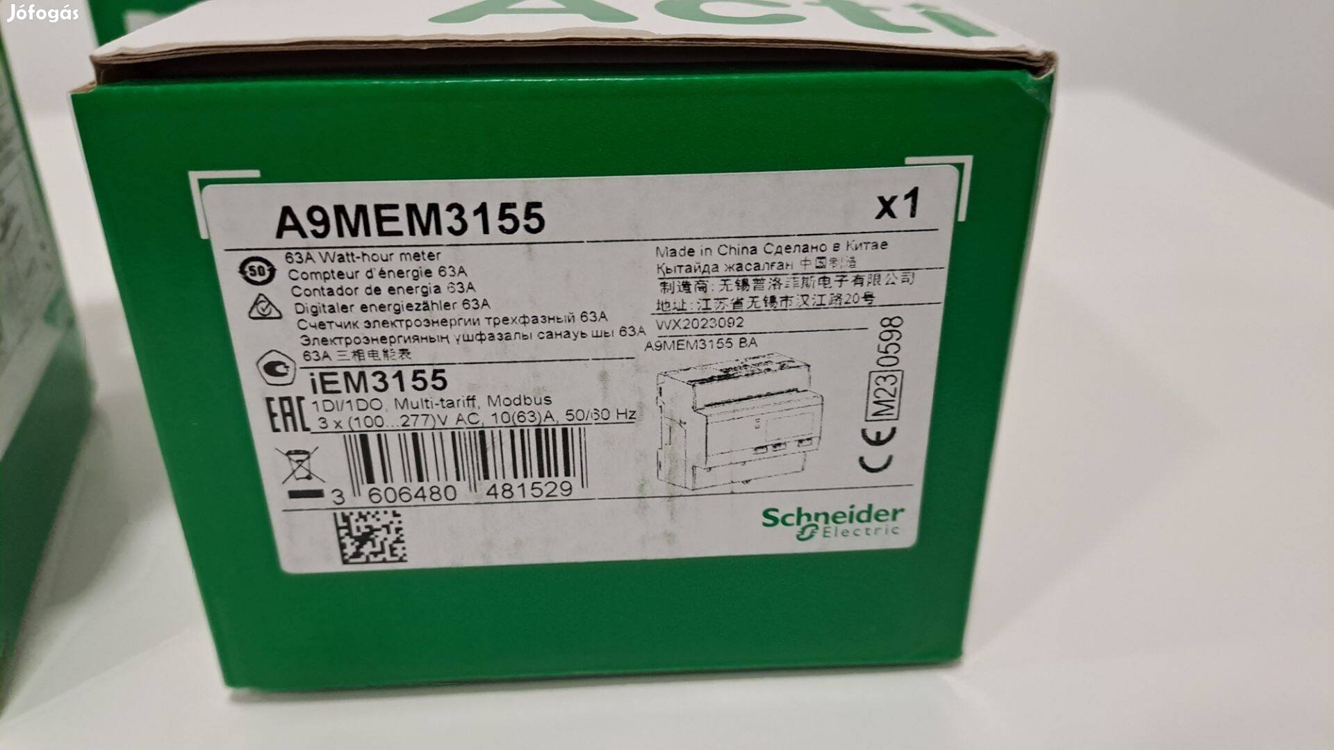 Schneider Electric digitális fogyasztásmérő,3F,63A,Modbus,MID