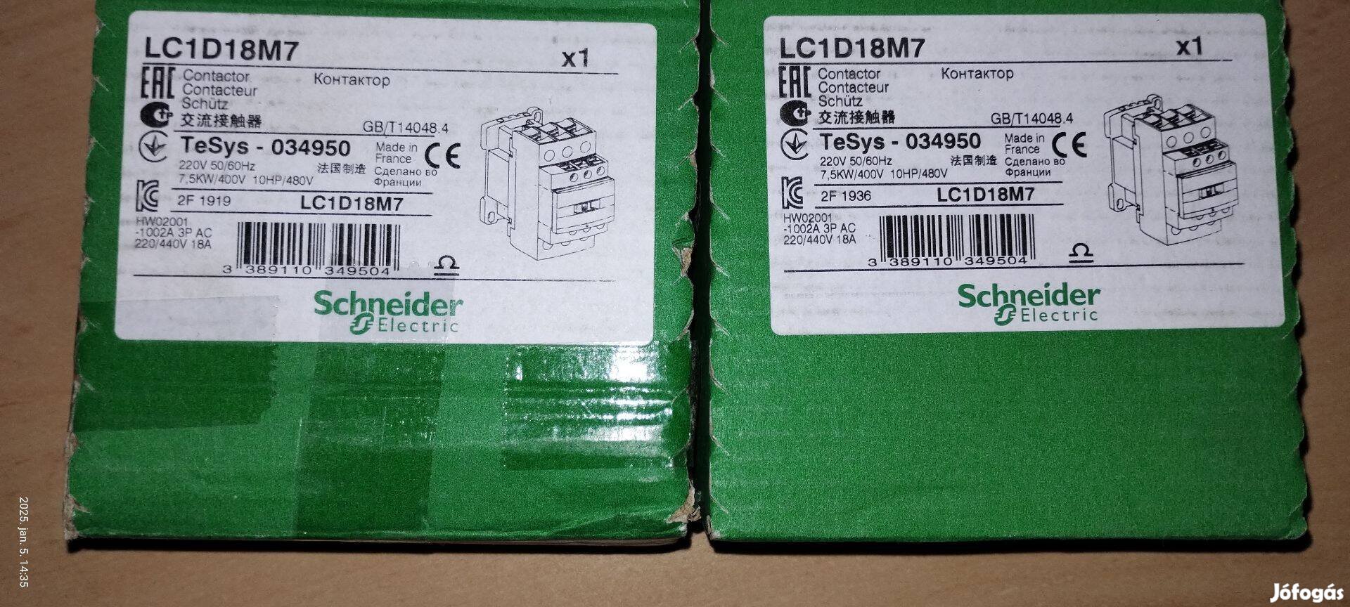 Schneider LC1D18M7 mágneskapcsoló Új!!!