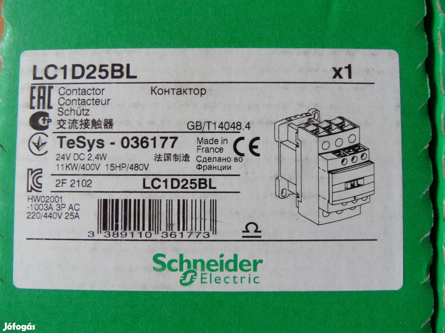 Schneider LC1D25BL mágneskapcsoló