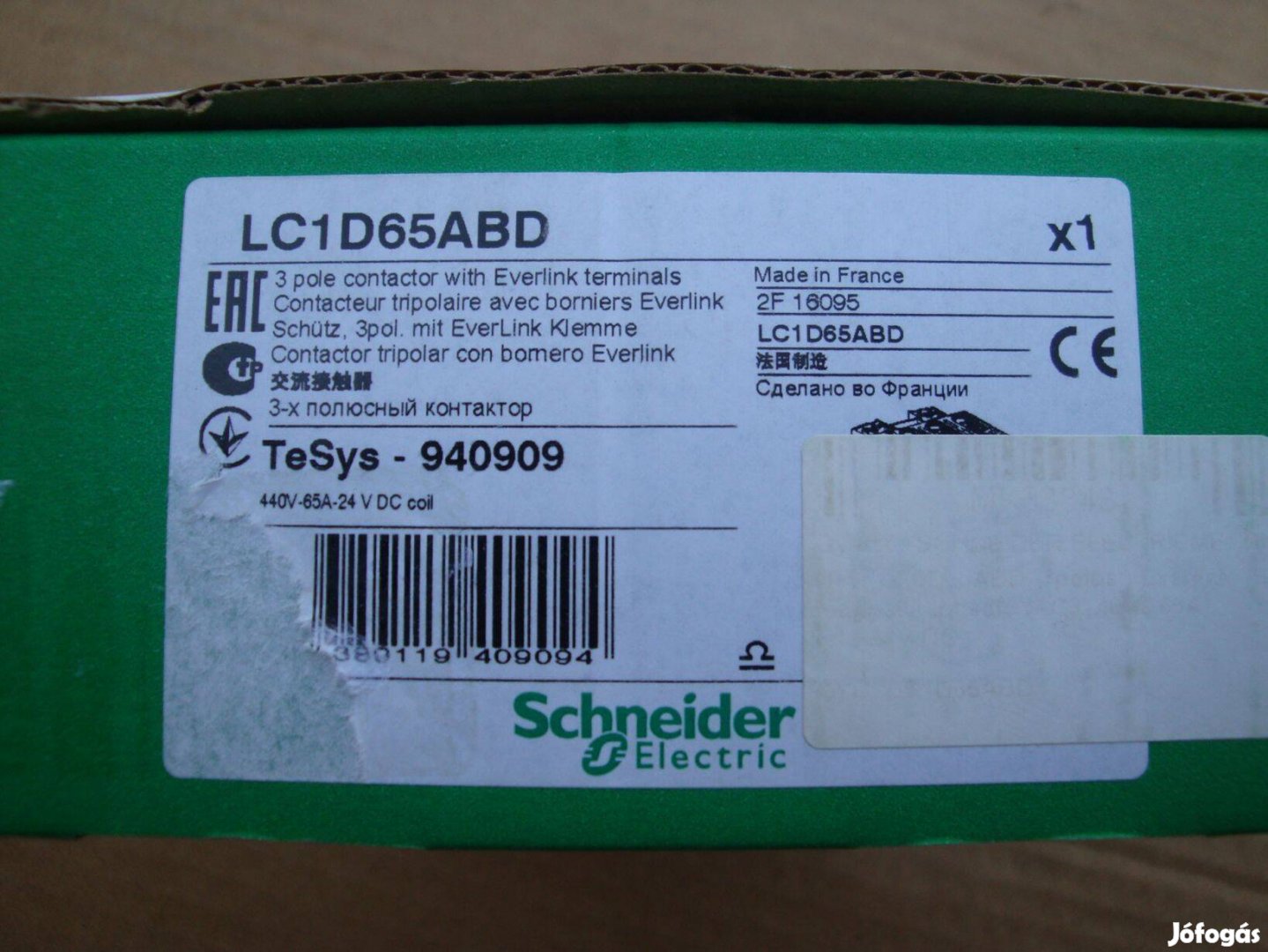 Schneider LC1D65ABD mágneskapcsoló, kontaktor