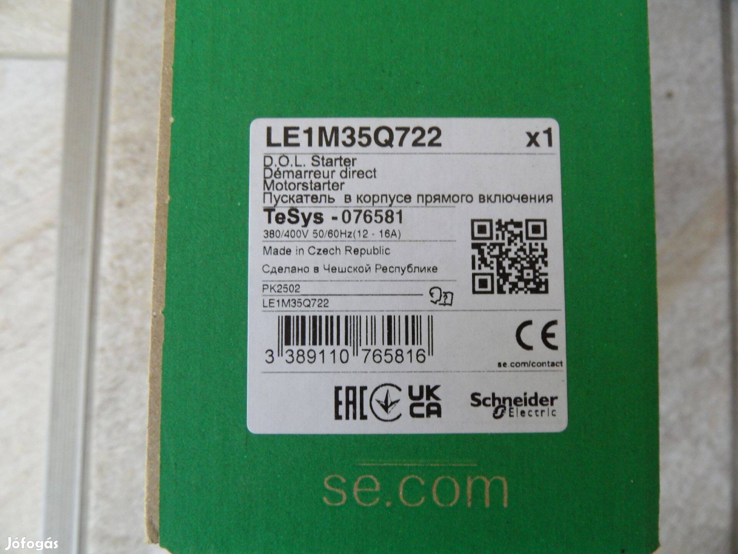 Schneider LE1M35Q722 Tokozott motorindító 7,5KW