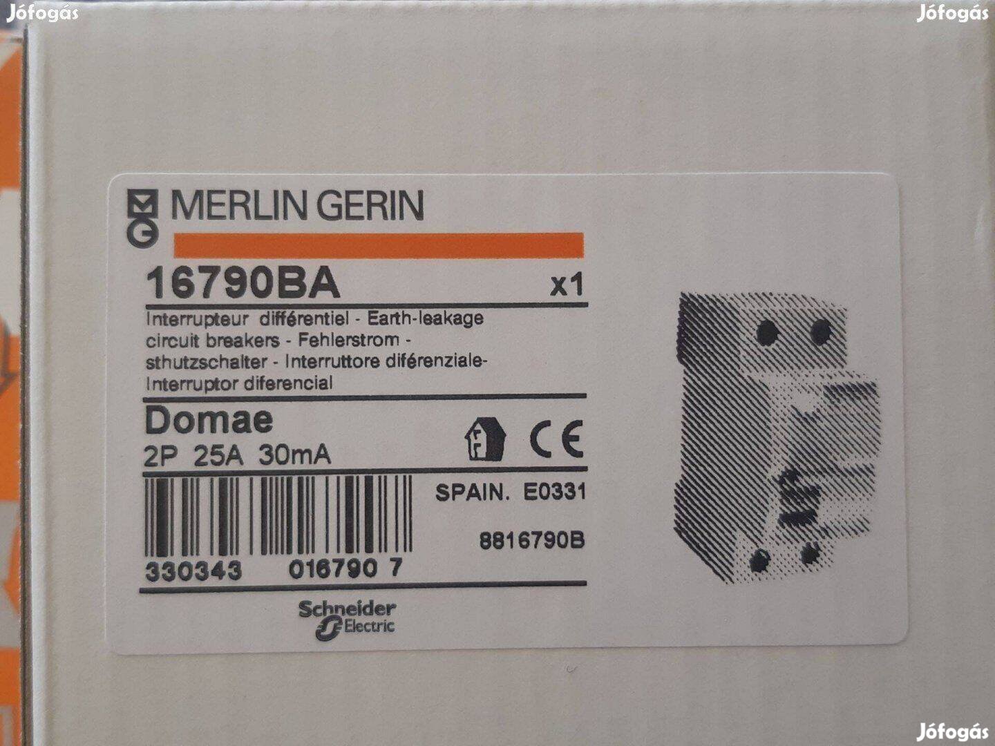 Schneider Merlin Gerin Áram-védőkapcsoló (Fi-relé) analóg 2P 25A 30mA