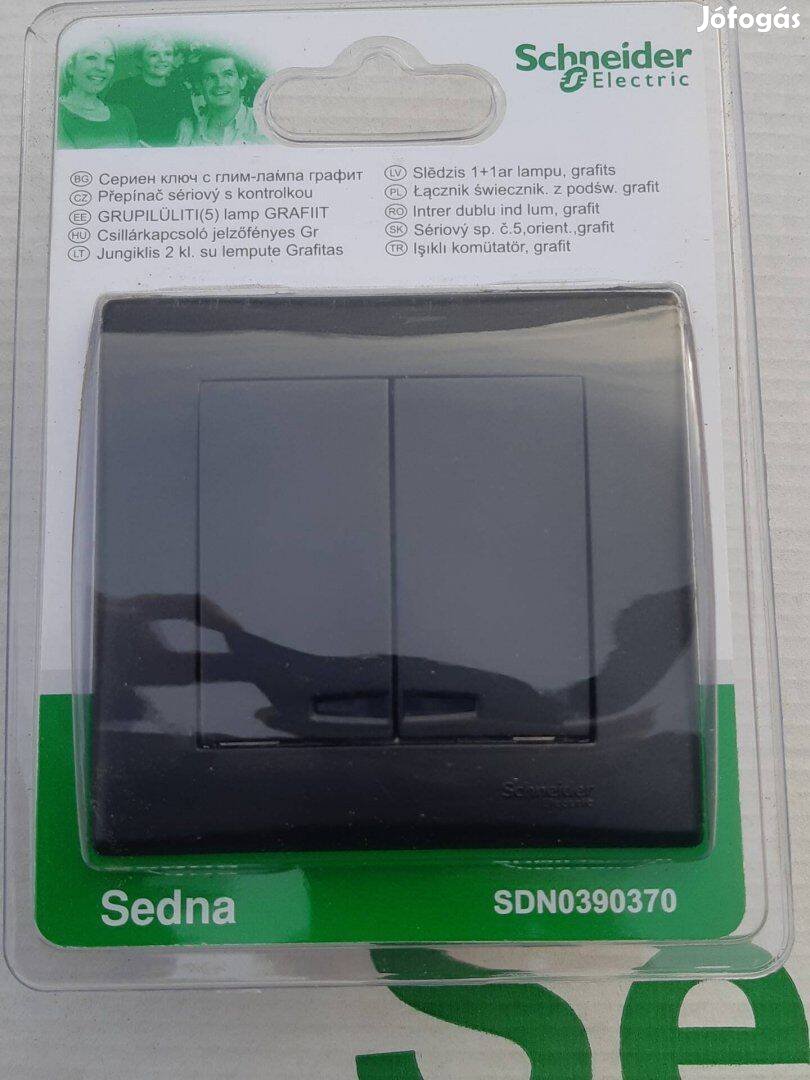 Schneider Sedna SDN0390370 csillárkapcsoló jelzőfénnyel, grafit