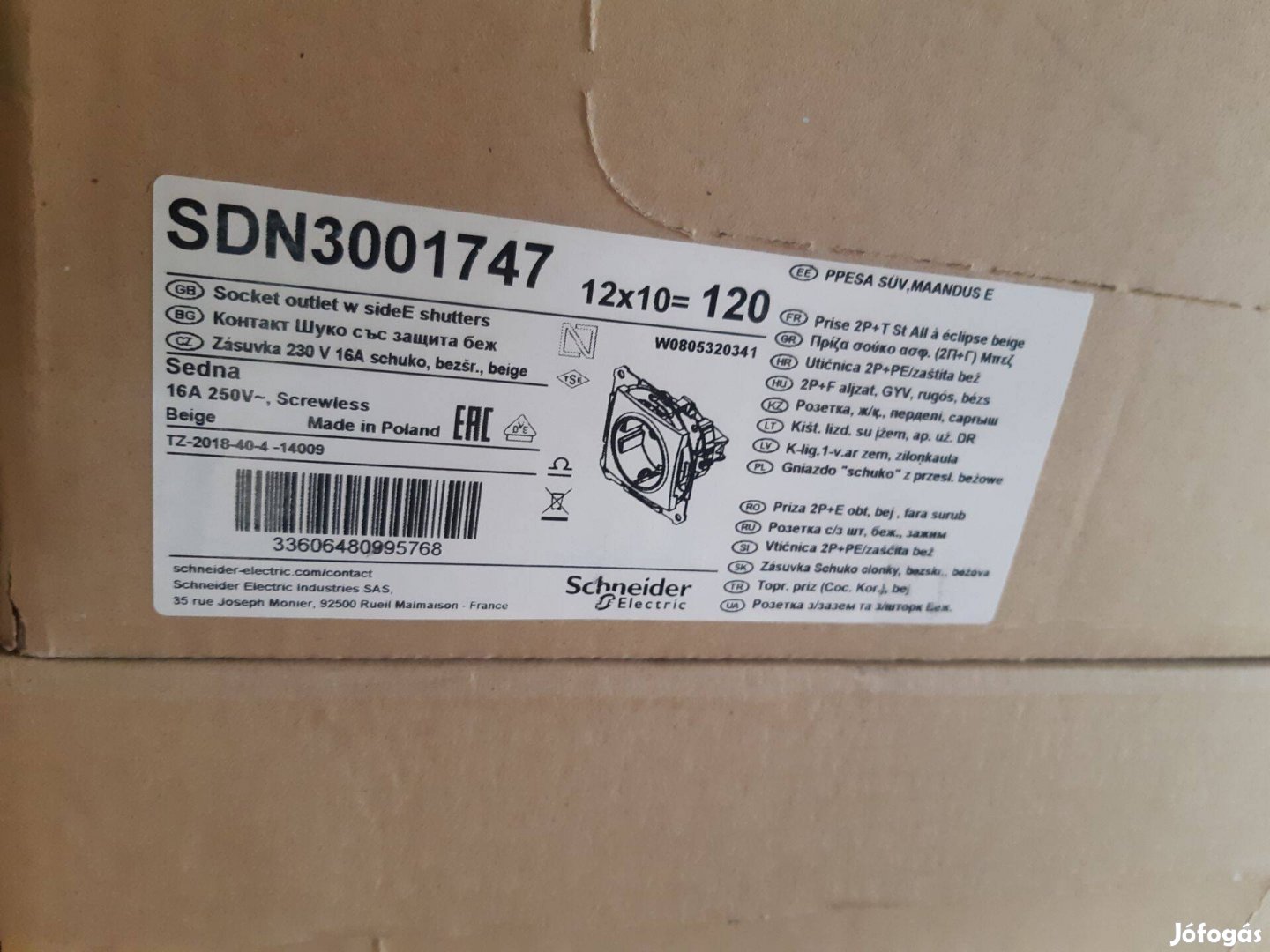 Schneider Sedna SDN3001747 2P+F aljzat gyermekvédelemmel, rugós