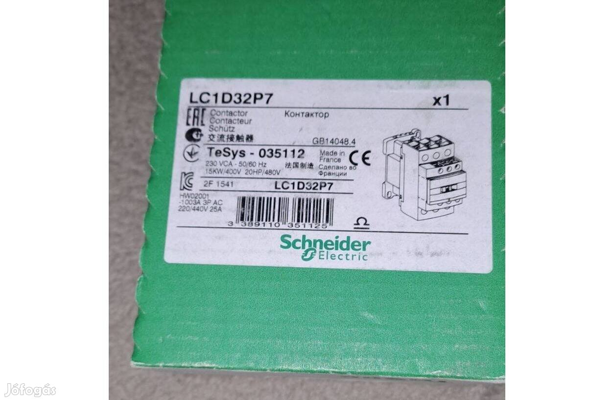 Schneider mágneskapcsoló LC1D32P7