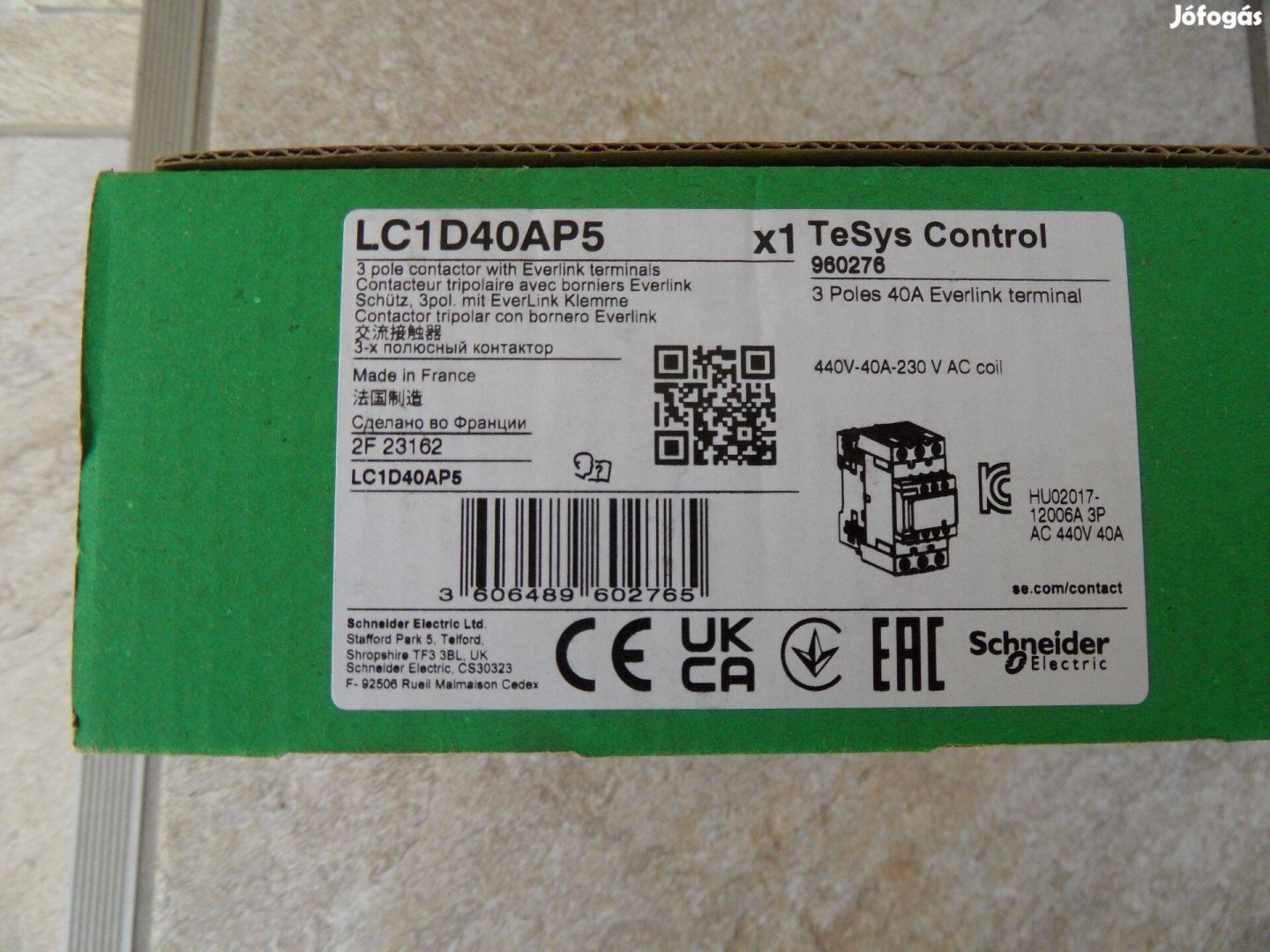 Schneider mágneskapcsoló LC1D40AP5