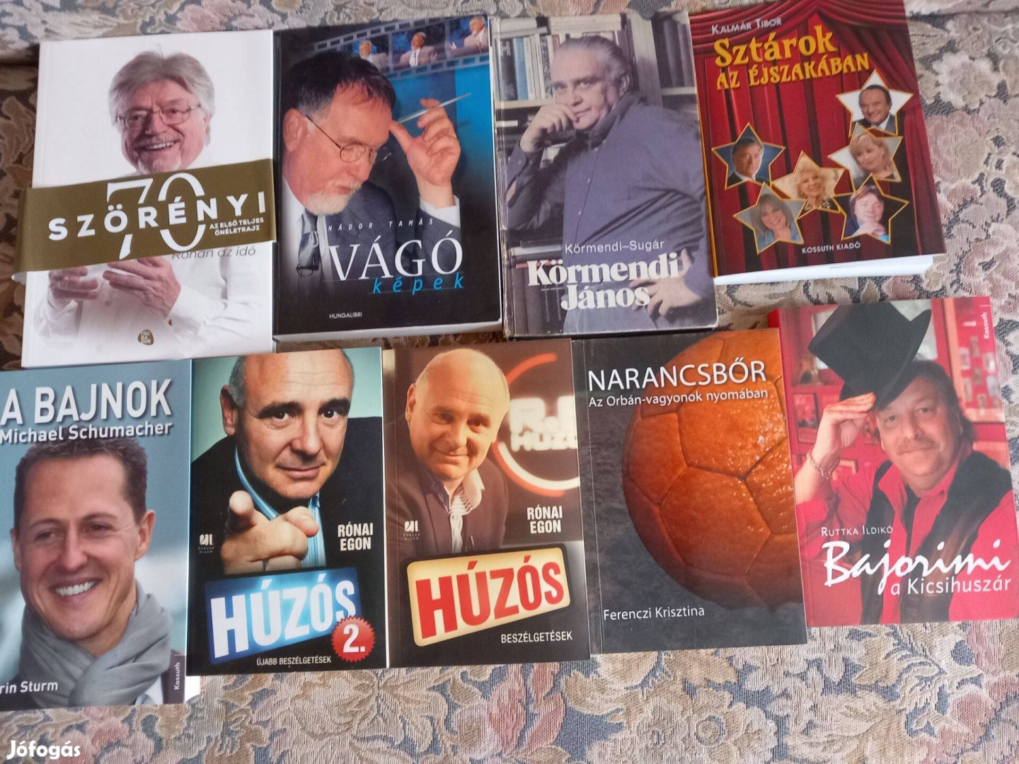 Schumacher, Szörényi, Vágó, Bajor, és más életrajzi könyvek