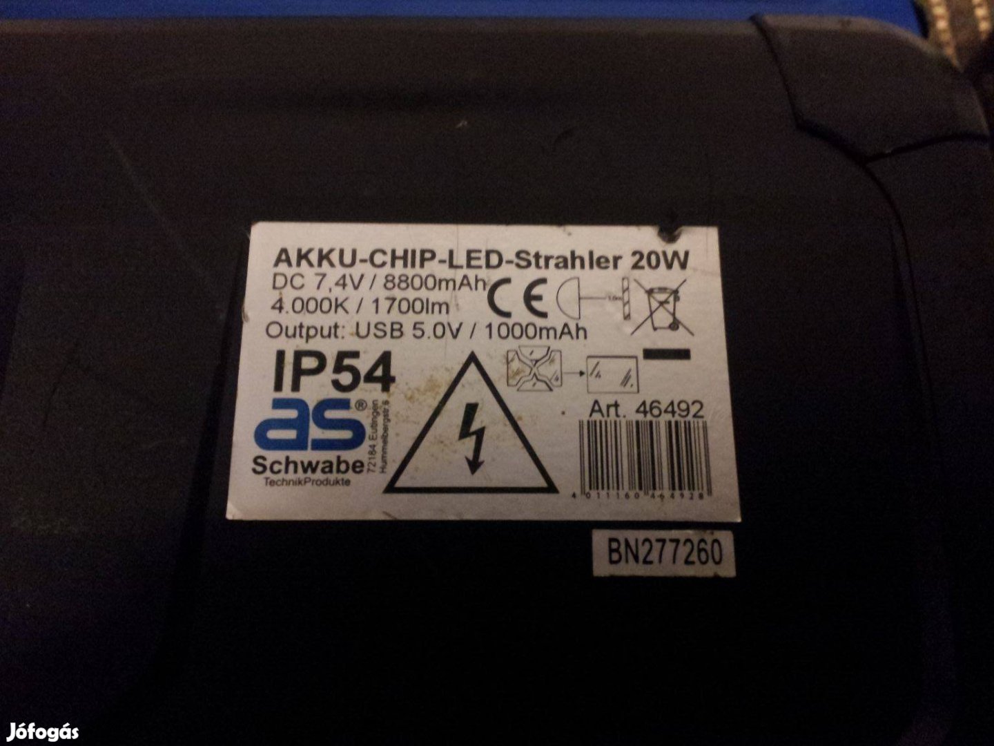 Schwabe 46492 akkus - LED 20W munkalámpa - powerbank ( brutál fénnyel