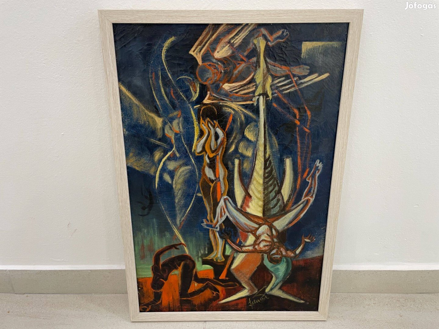 Schwer Lajos Cirkusz avantgard kubista expresszív festmény modern