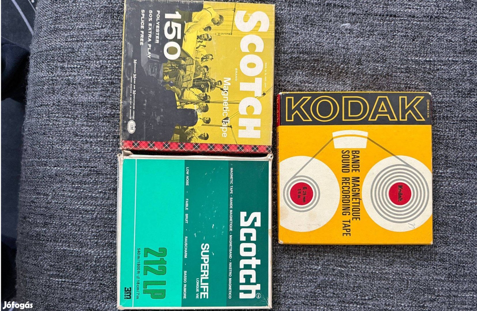 Scotch Kodak 18 cm magnószalag 3 db egyben