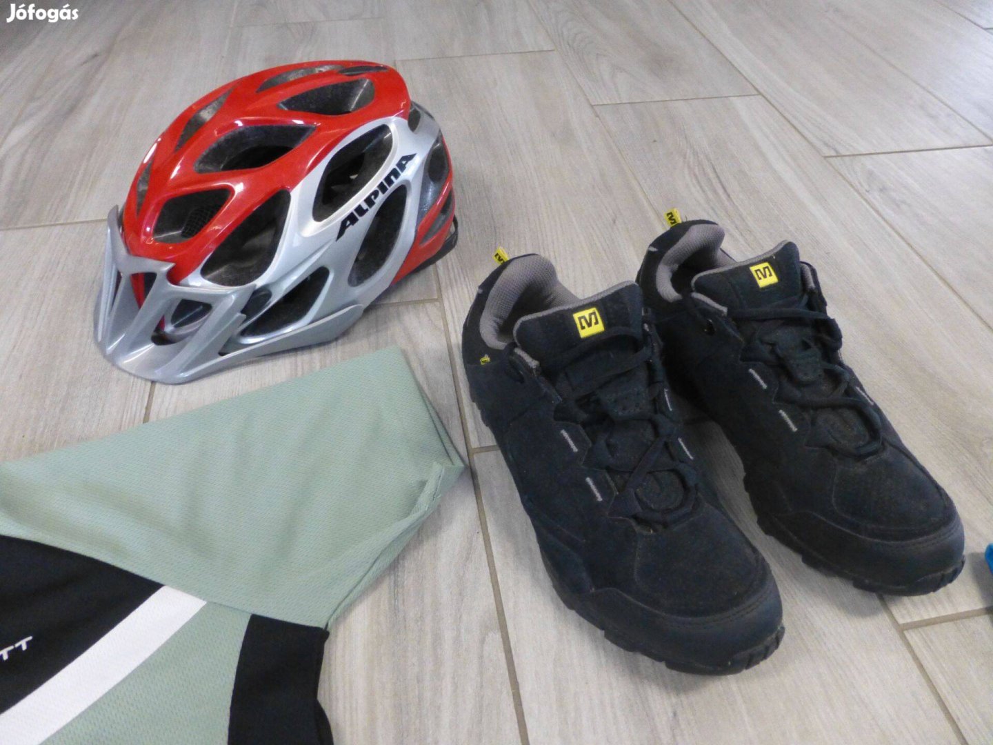 Scott Mavic kerékpáros póló Kerékpár cipő + Alpina Sisak +Vaude