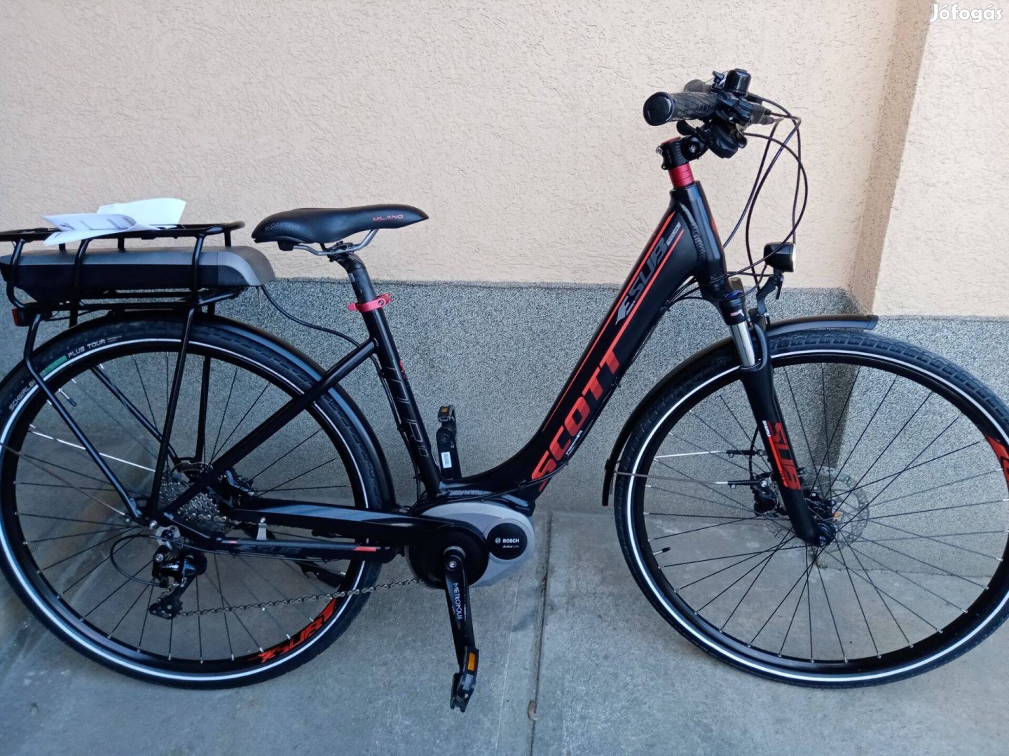 Scott pirosfekete 46cm elektromos kerékpár pedelec ebike e-bike garanc