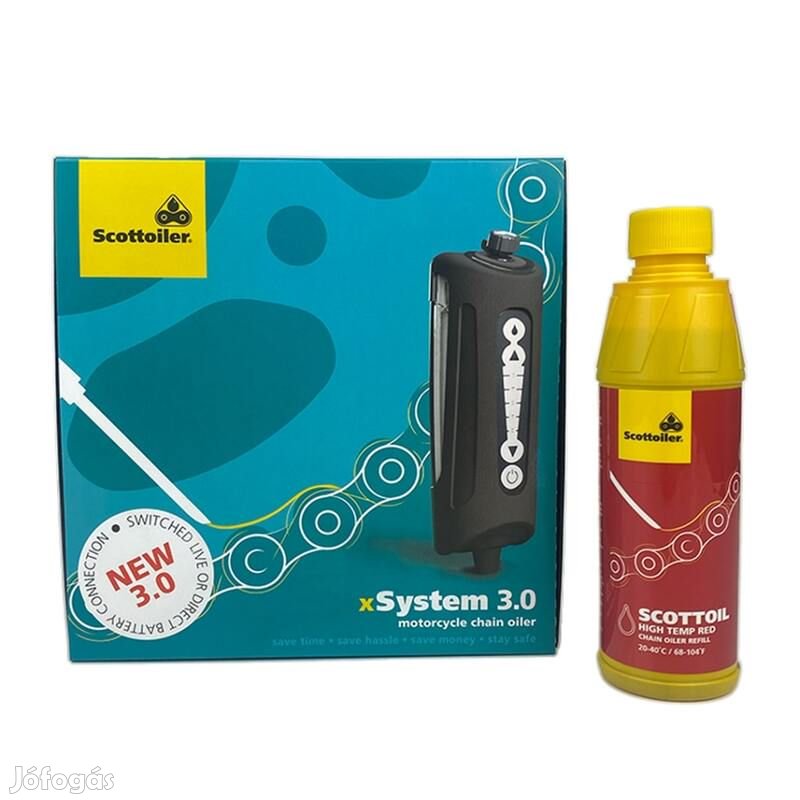 Scottoiler xsystem 30 + 250 ml magas hőmérsékletű olaj, piros