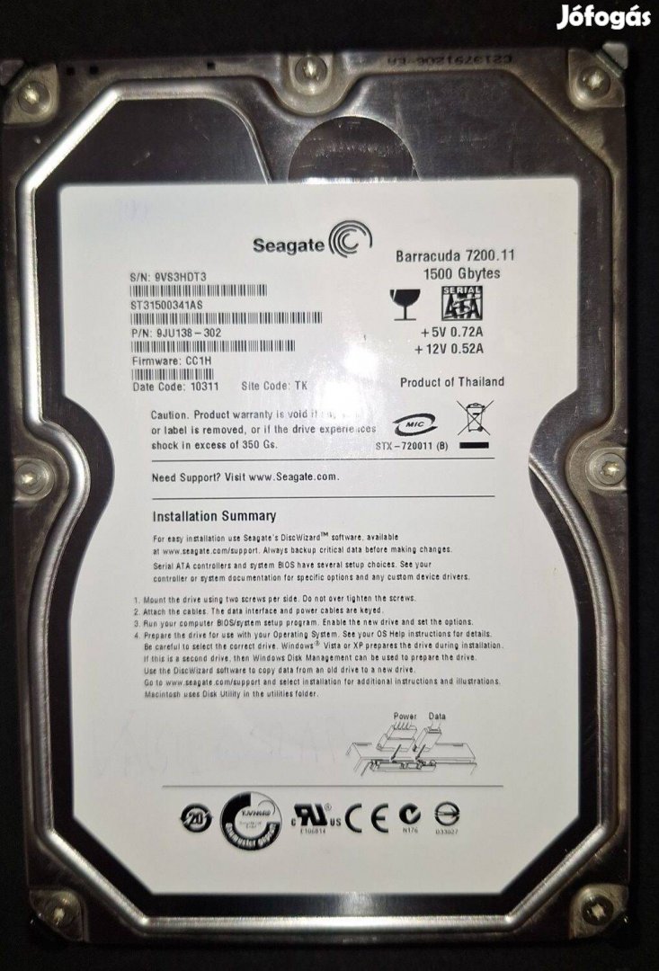 Seagate 1500GB hibás