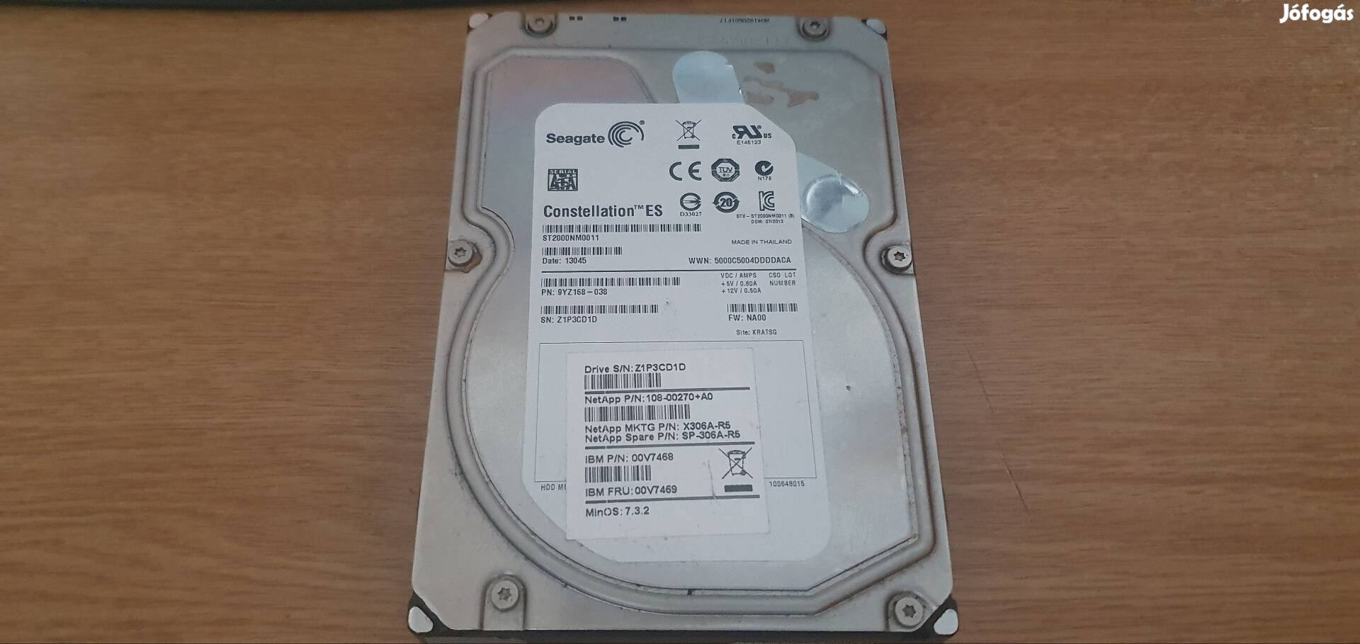 Seagate 2000 Gb-os hdd 3,5 