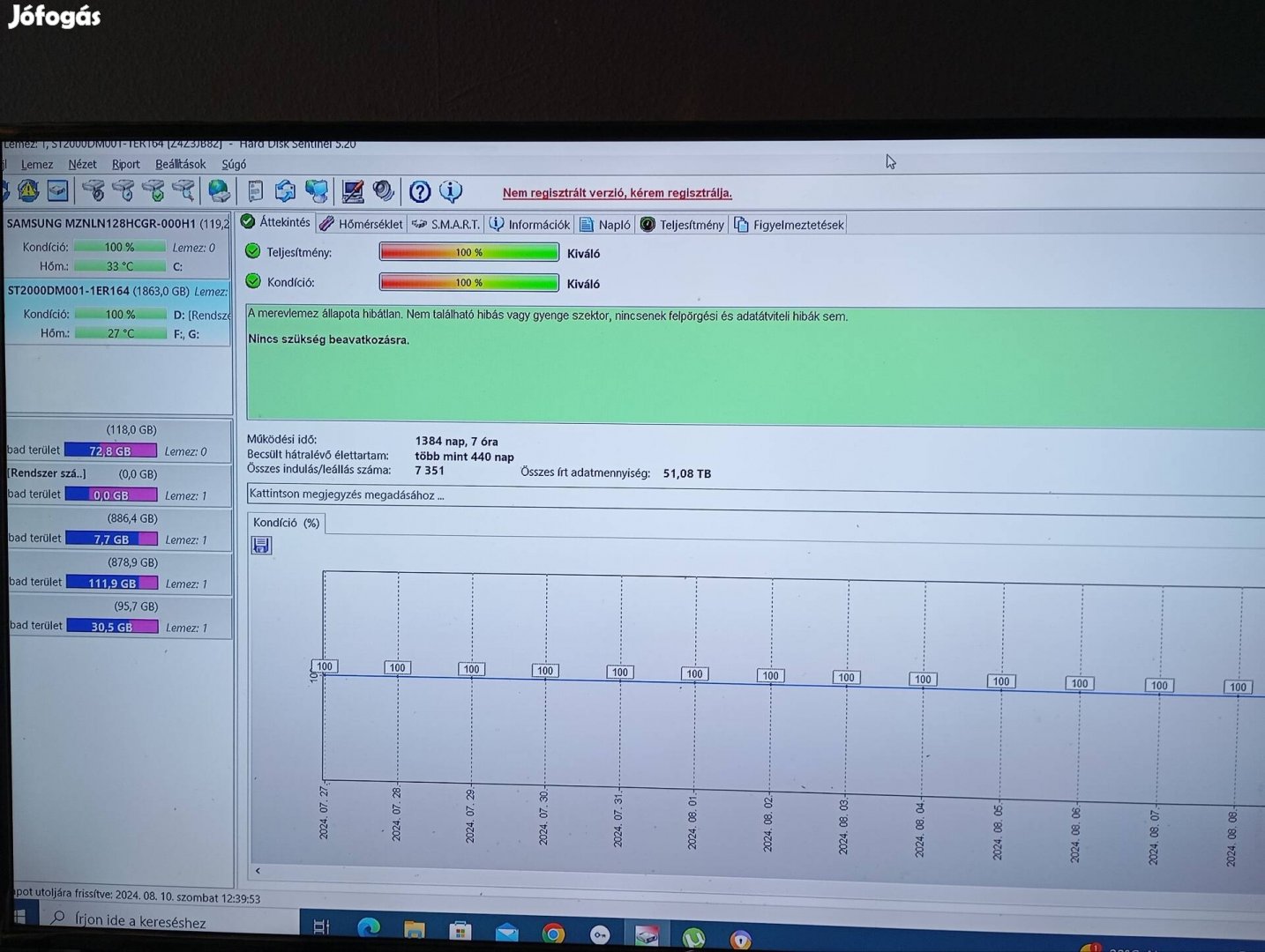 Seagate 2TB hdd.100/100% sentinek mellékelvel.10000ft fix