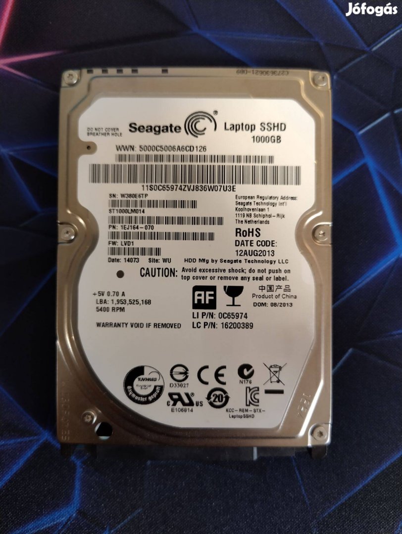 Seagate 2,5" 1TB Sshd