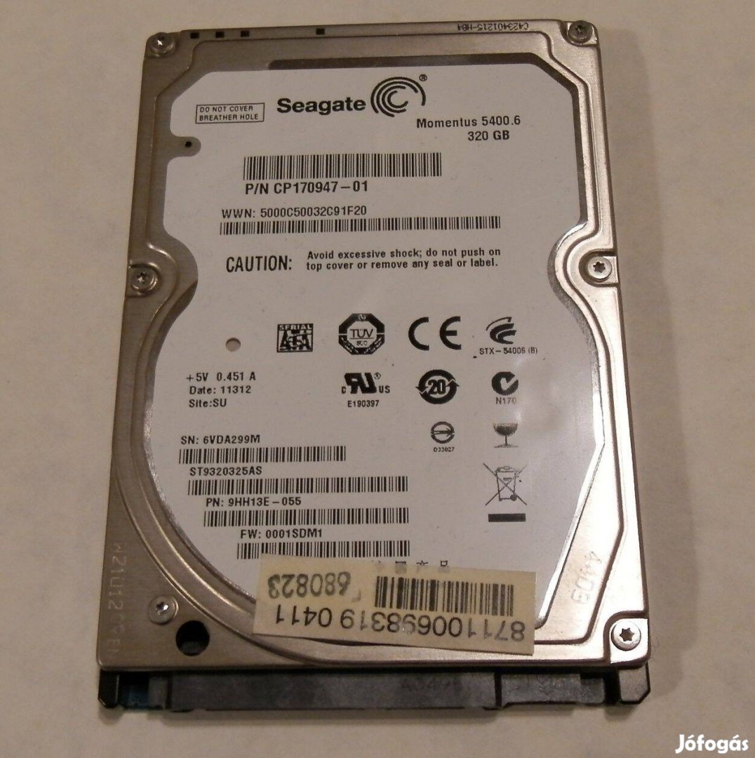 Seagate 320GB Laptop Winchester