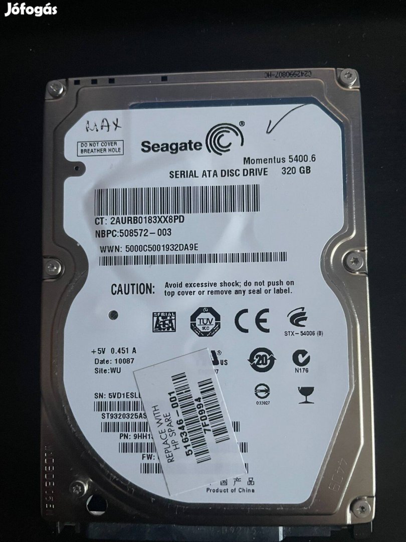 Seagate 320 GB 2.5" HDD