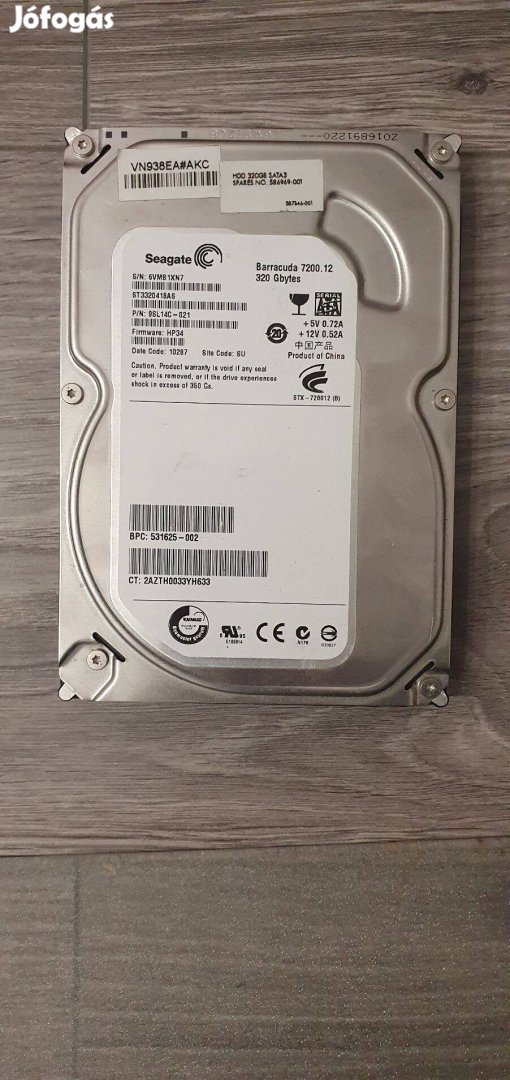 Seagate 320 GB 3.5" SATA HDD merevlemez