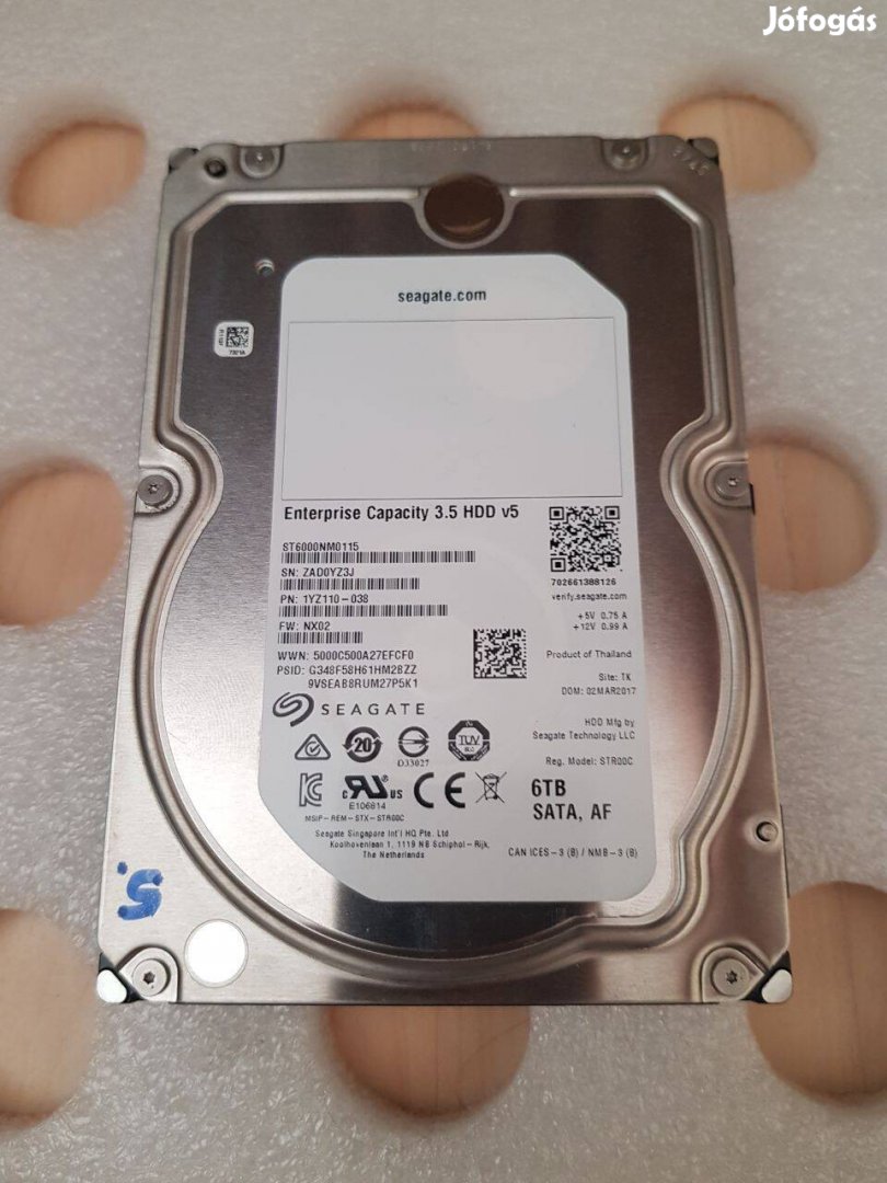 Seagate 6TB Hibátlan 100%-os 3.5" SATA HDD meghajtó Eladó !