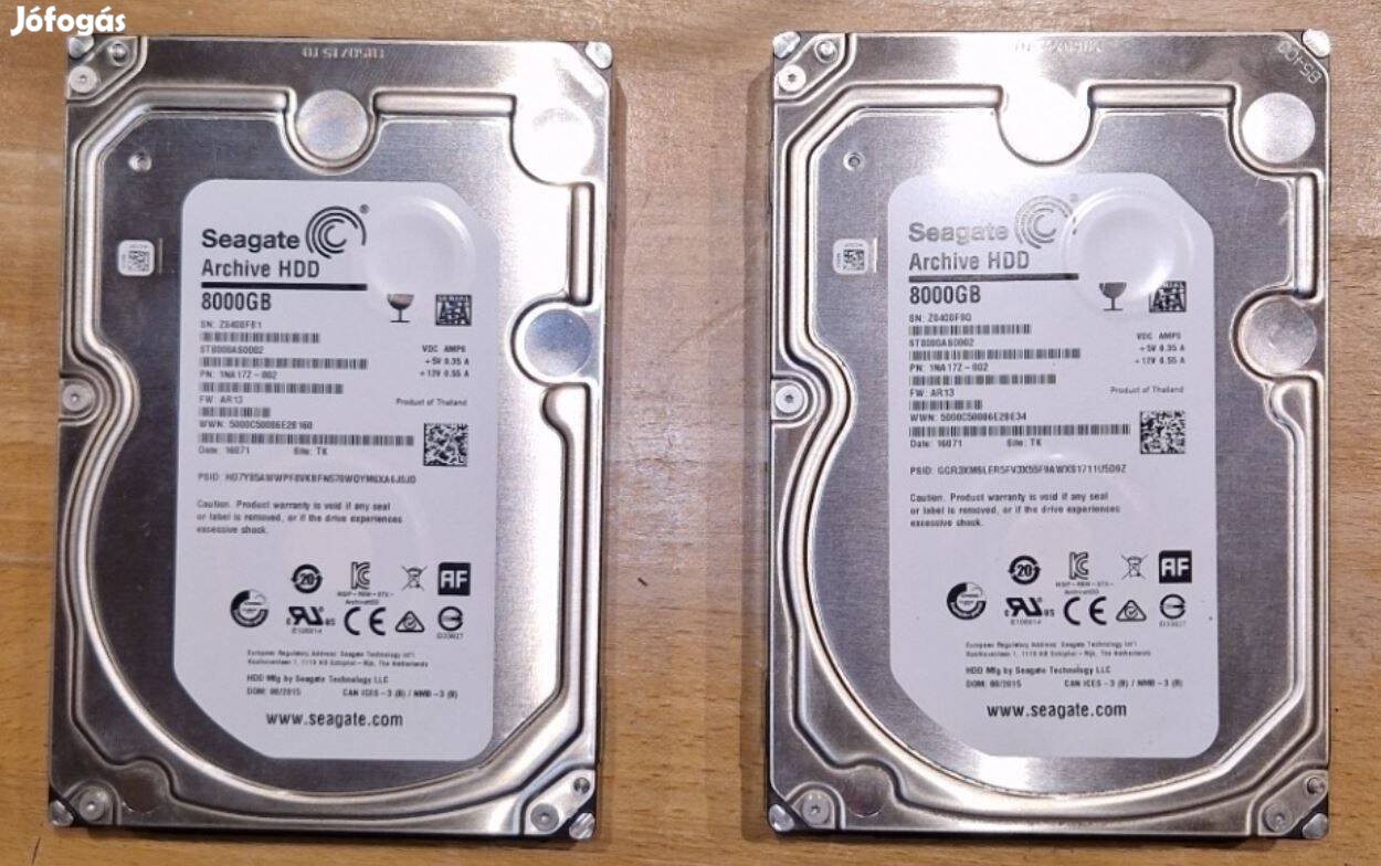 Seagate Archive 8T HDD eladó