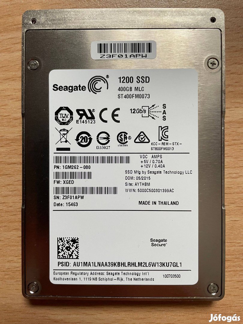 Seagate ST400FM0073 2,5" 400GB 12Gbps SAS MLC SSD