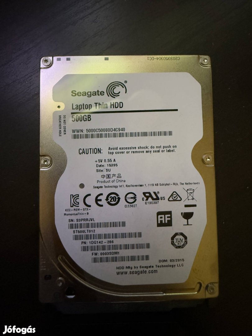 Seagate merevlemez 500 GB HDD