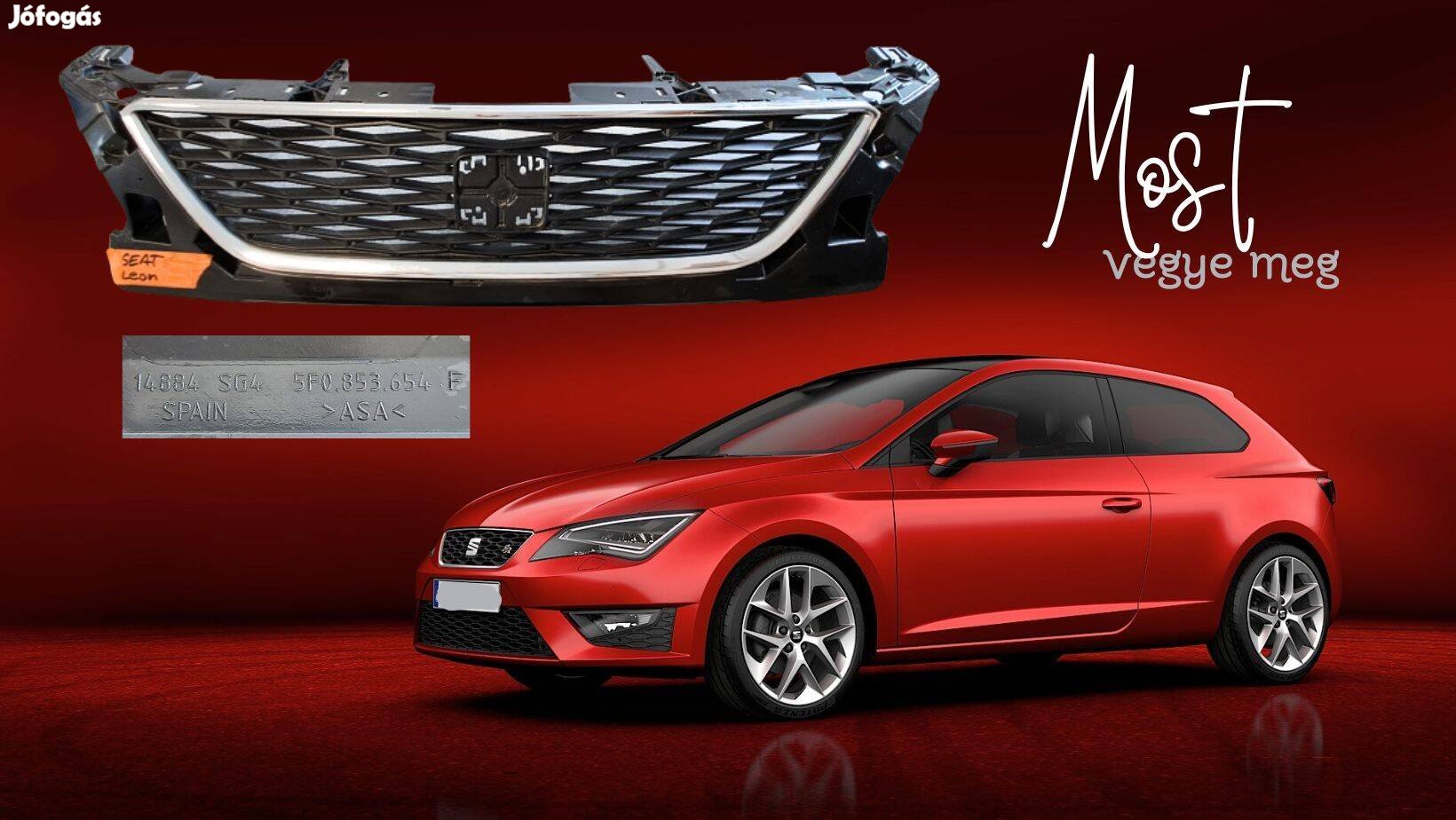 Seat Leon III. ST 5F8 középső hűtő díszrács 5F0853654F