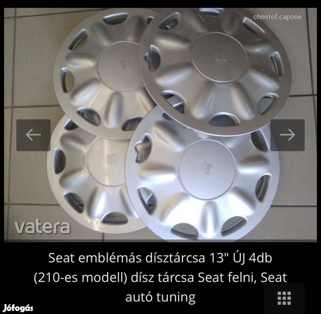 Seat emblémás dísztárcsa 13" 4db Új - ár 4 db-ra vonatkozik! (210 )