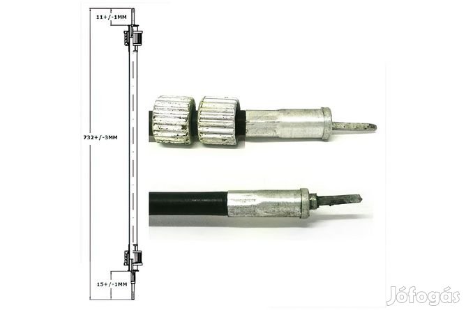 Sebességmérő kábel 70 cm fekete