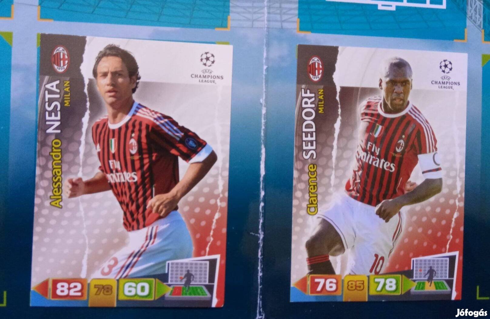 Seedorf és Nesta (AC Milan) Panini Champions League kártya