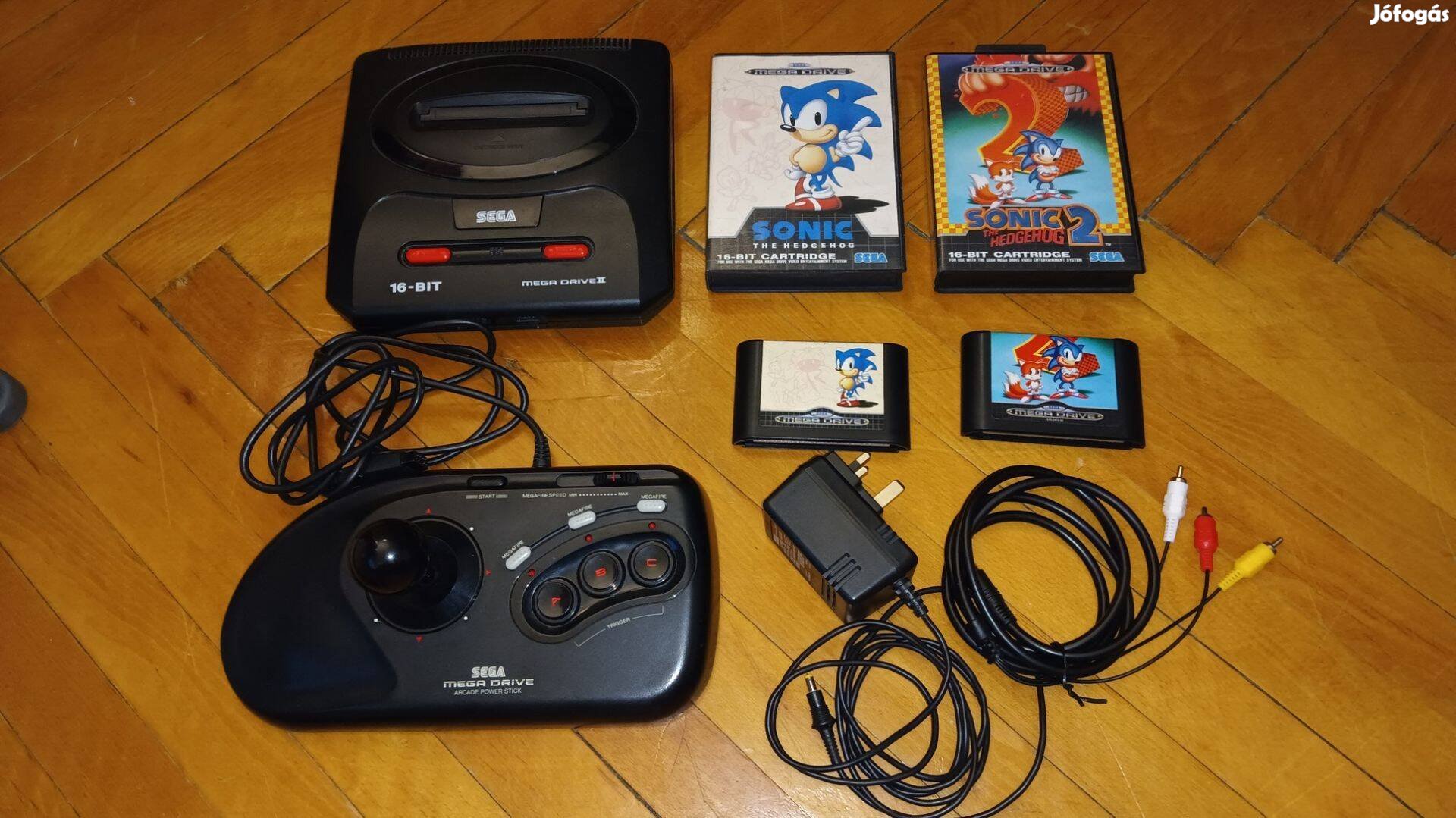 Sega mega drive 2 sonic 1-2 játékokkal arcade kontrollerrel