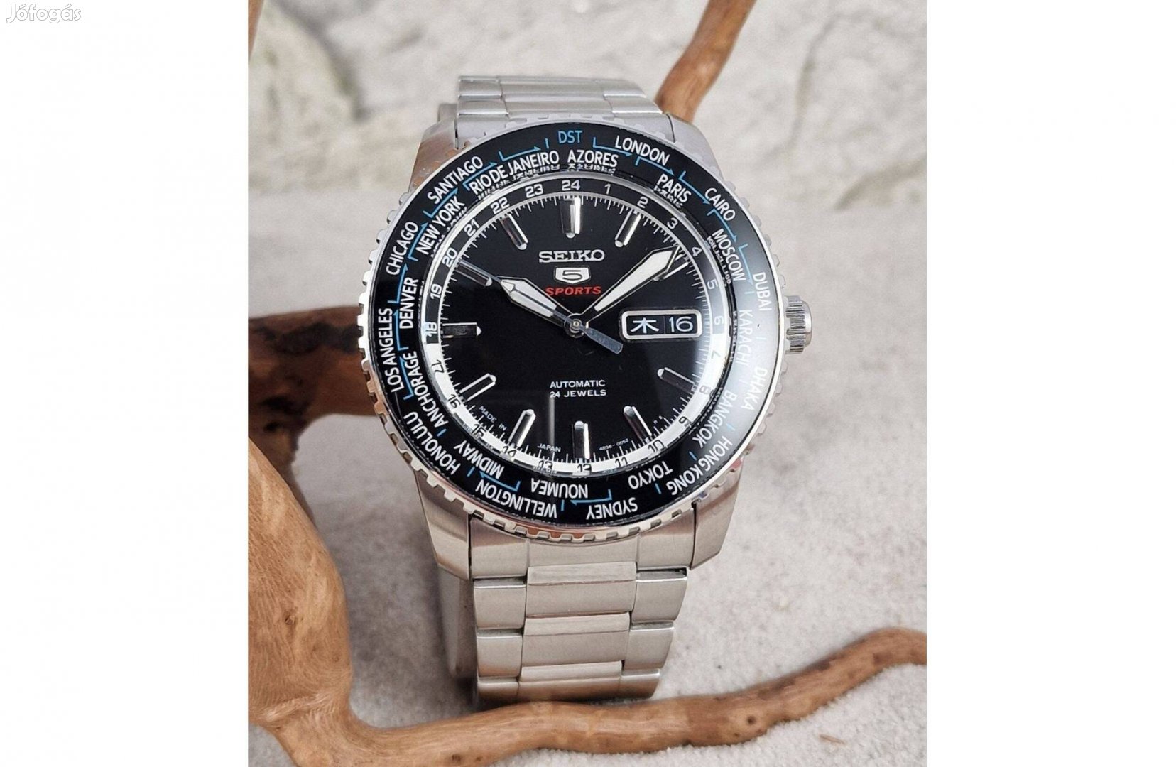 Seiko '5 Sports SRP127' automata, Made in Japan, számla és garancia