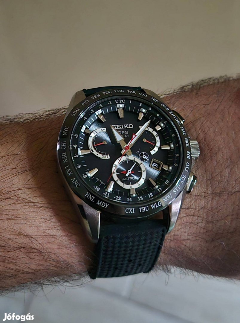 Seiko 'Astron Sbxb041' GPS, solar, titán, zafír, kerámia férfi karóra