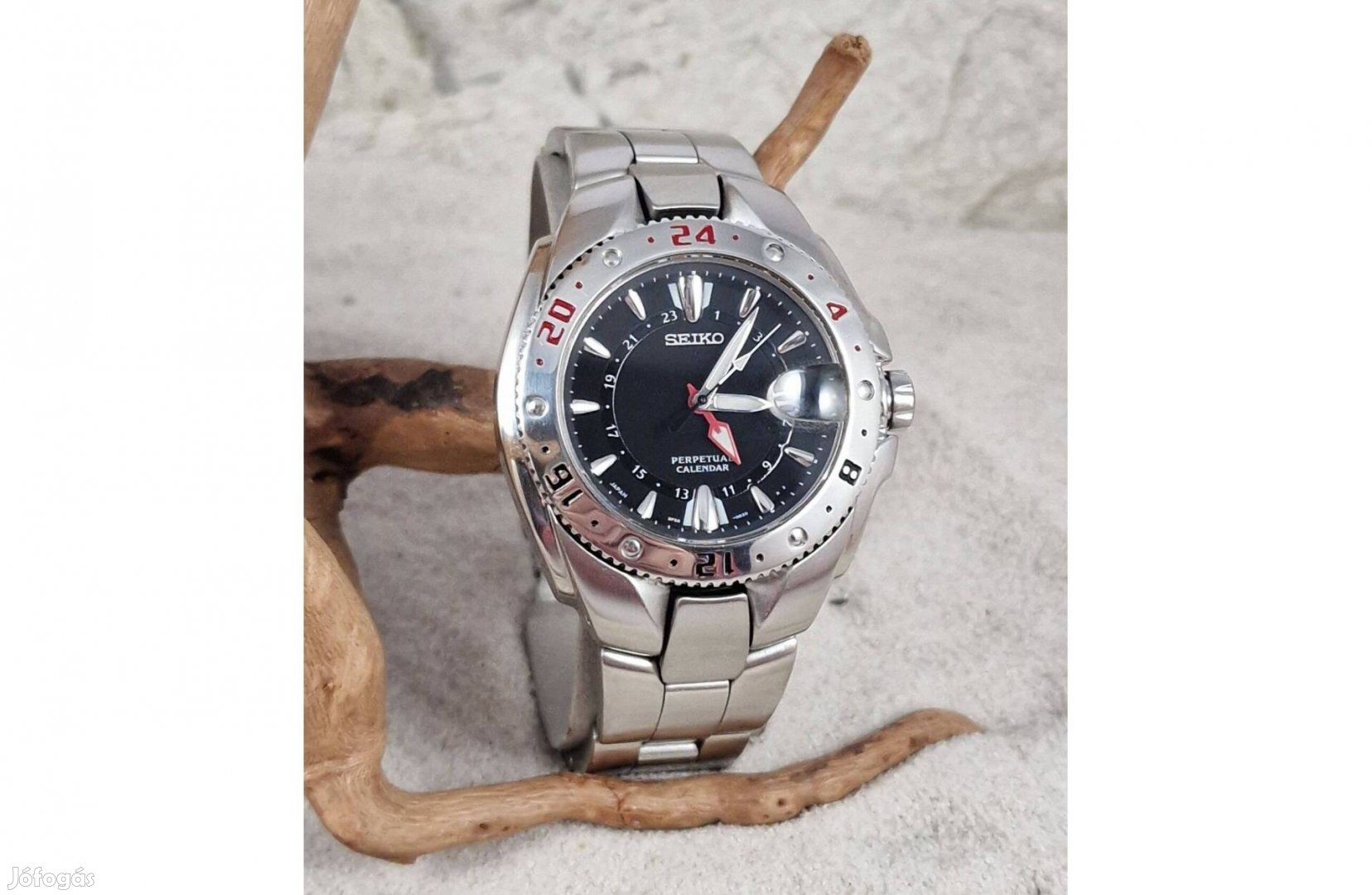 Seiko 'GMT Perpetual Calendar' Made in Japan, számla és gari 1999.06