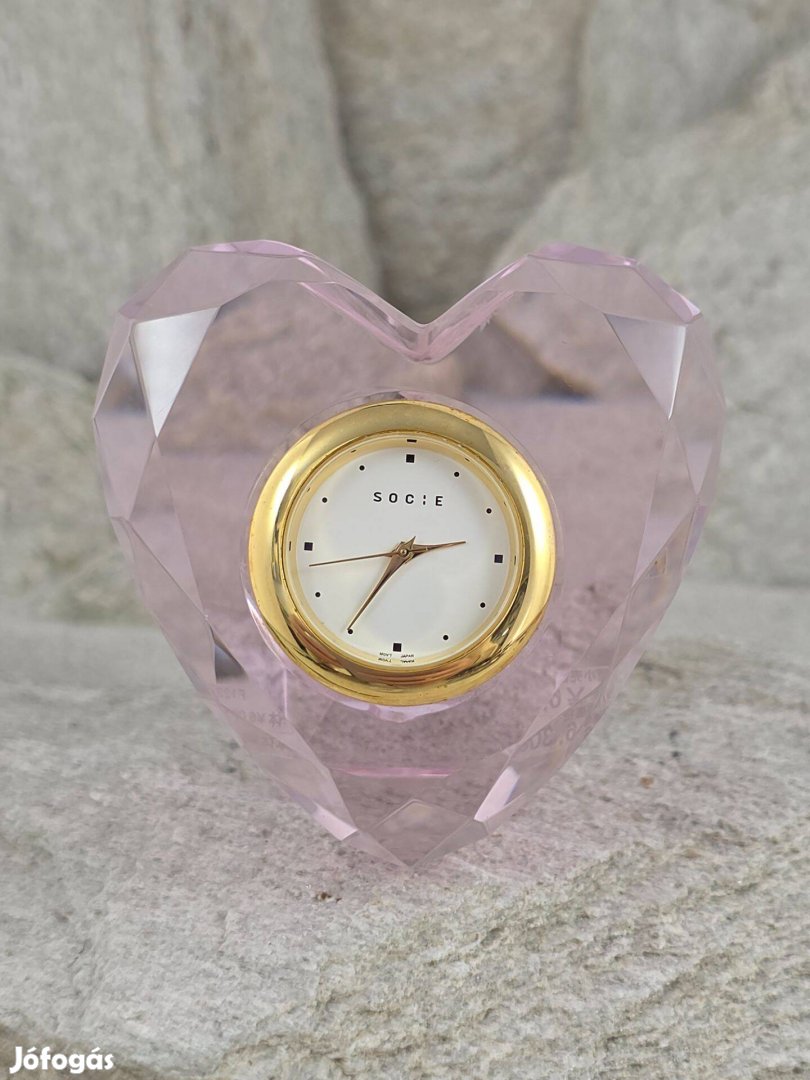 Seiko Socié Szivecske meseszép asztali óra, számla és