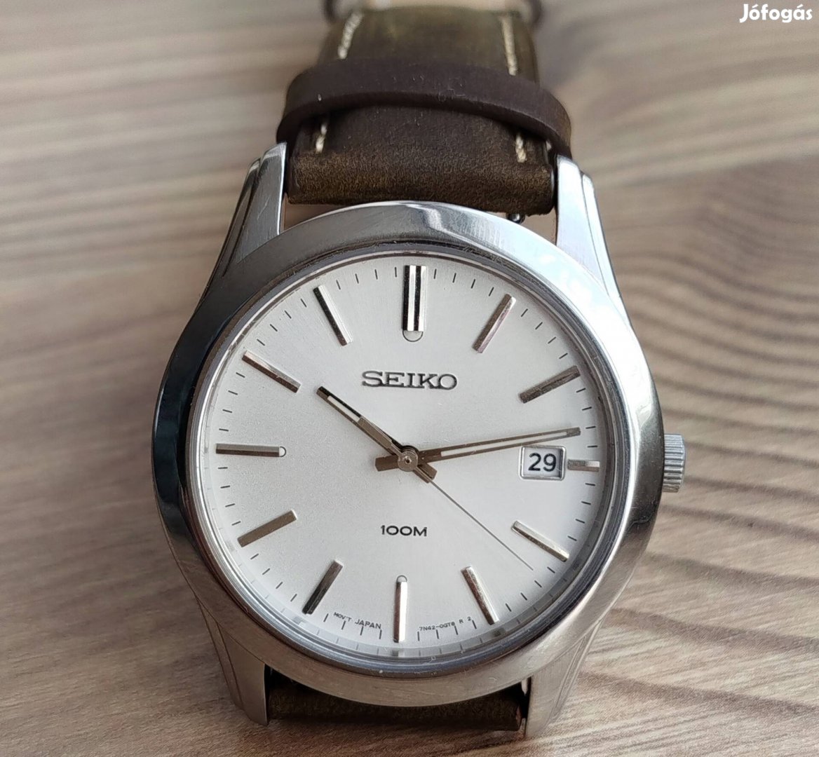 Seiko öltönyóra eladó (fehér számlap, ezüst indexek)