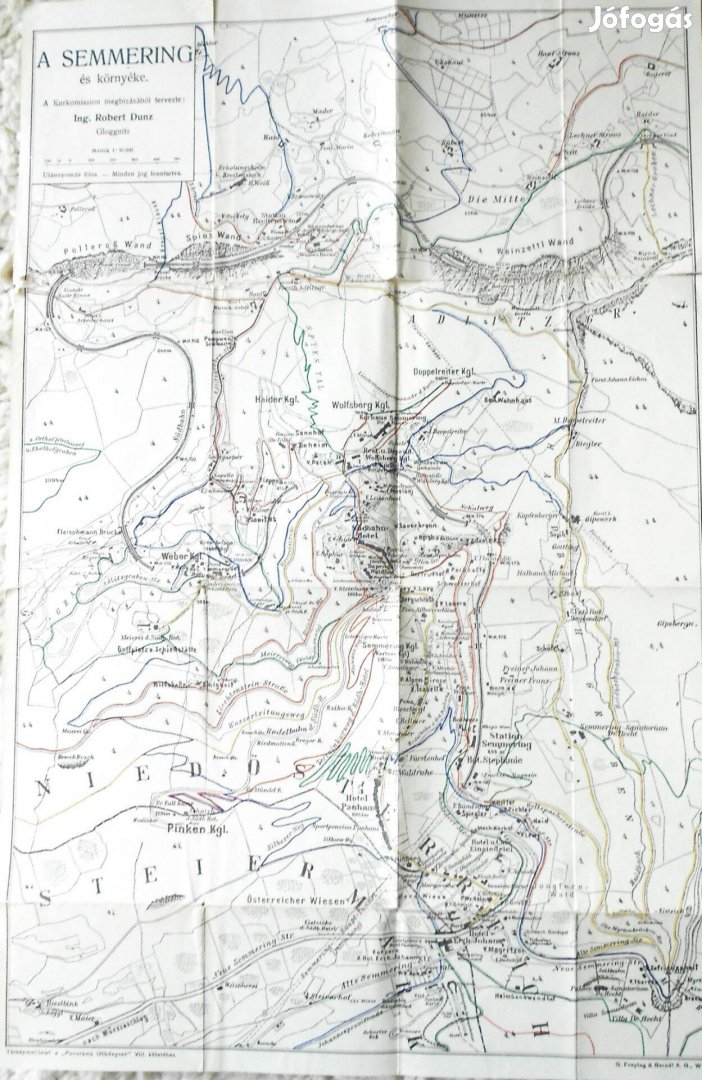 Semmering és környéke régi térkép