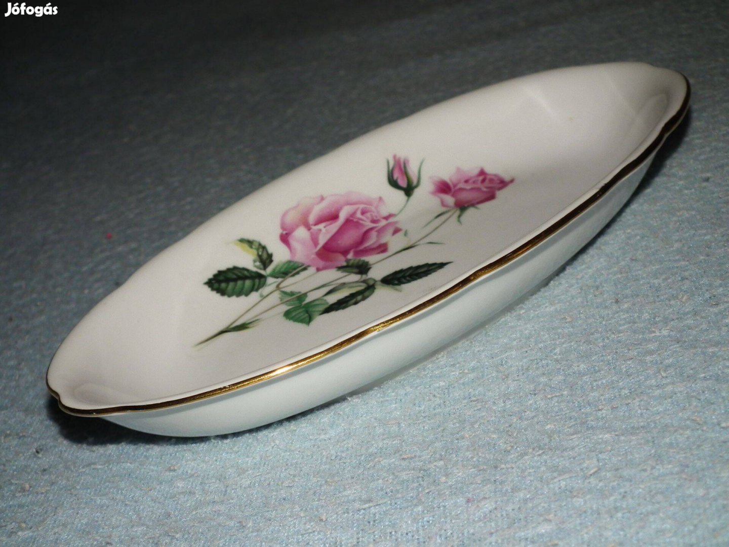 Sérülesmentes Bohemia retró ovális porcelán dísztál