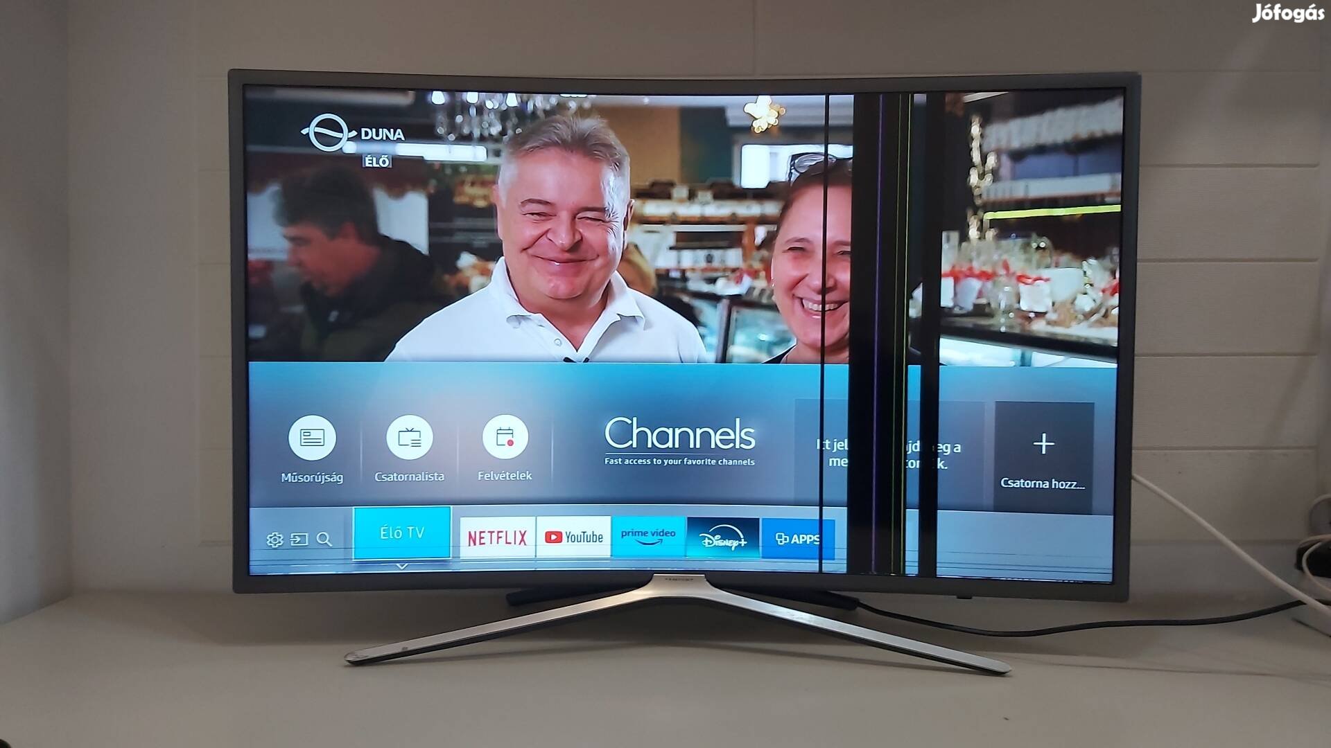 Sérült,102cm-es ívelt Samsung smart tv alkatrésznek eladó